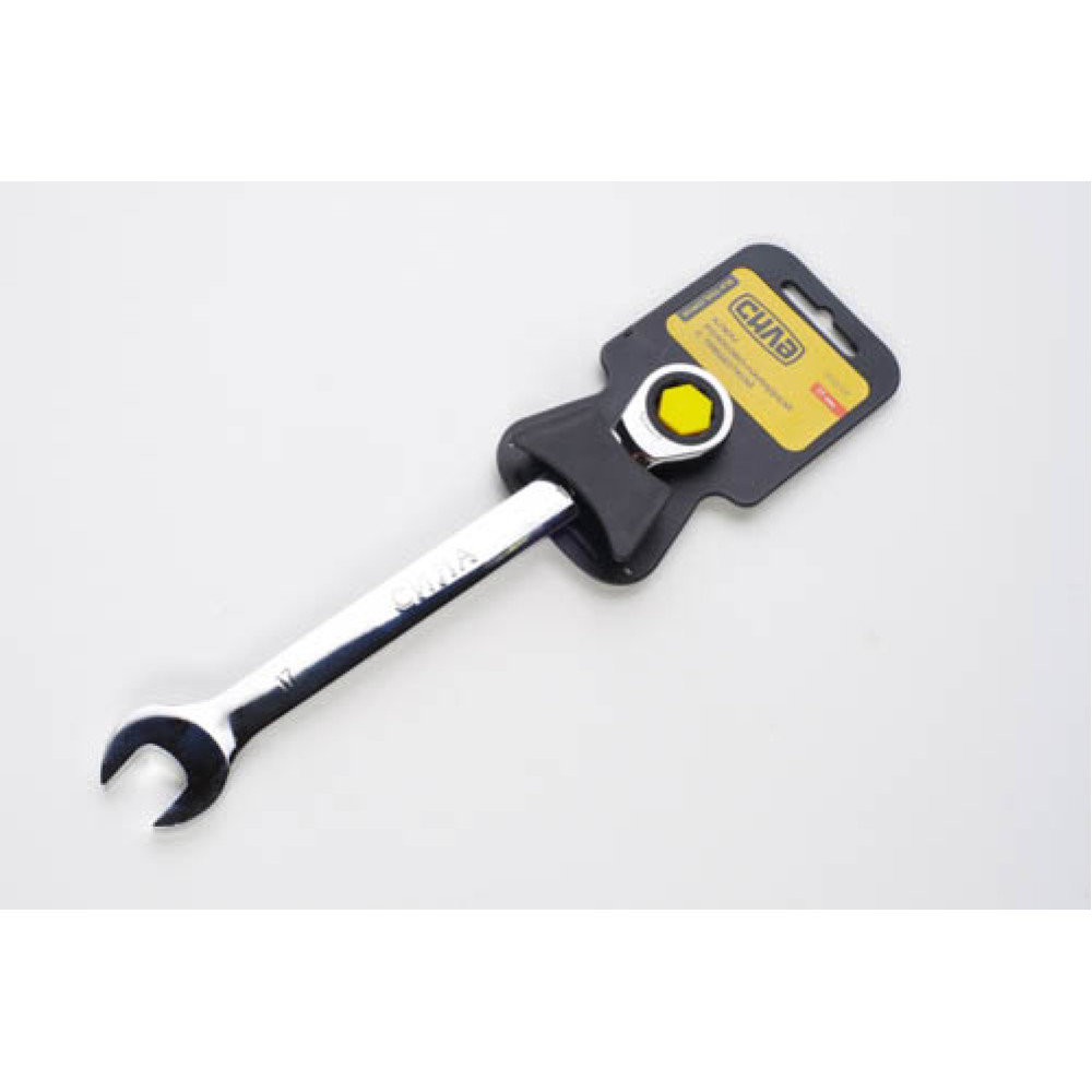 Ключ ріжково-накидний з тріскавкою CrV 17мм СИЛА