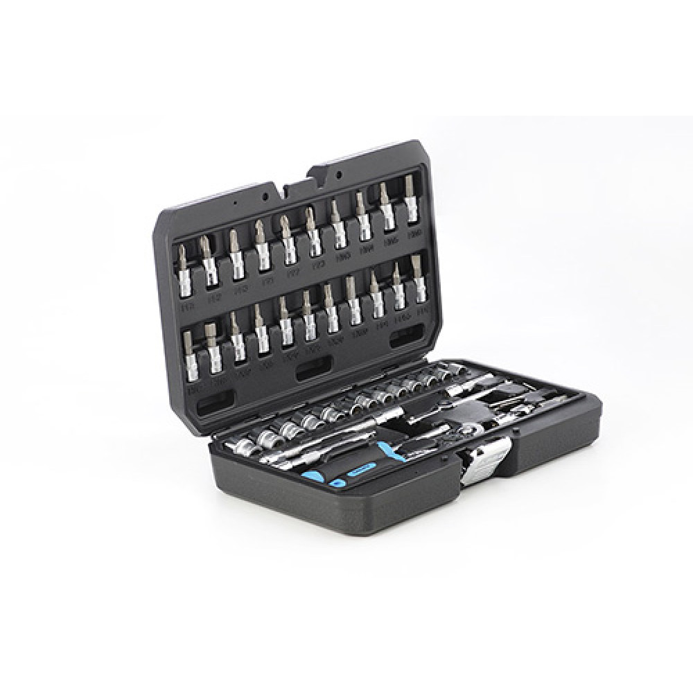 Набір насадок (інструментів) торцевих з тріскавкою CrV 1/4 (90т) (46шт) APRO