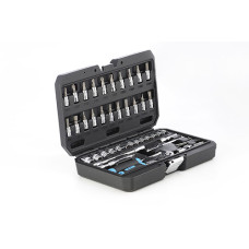 Набір насадок (інструментів) торцевих з тріскавкою CrV 1/4 (90т) (46шт) APRO