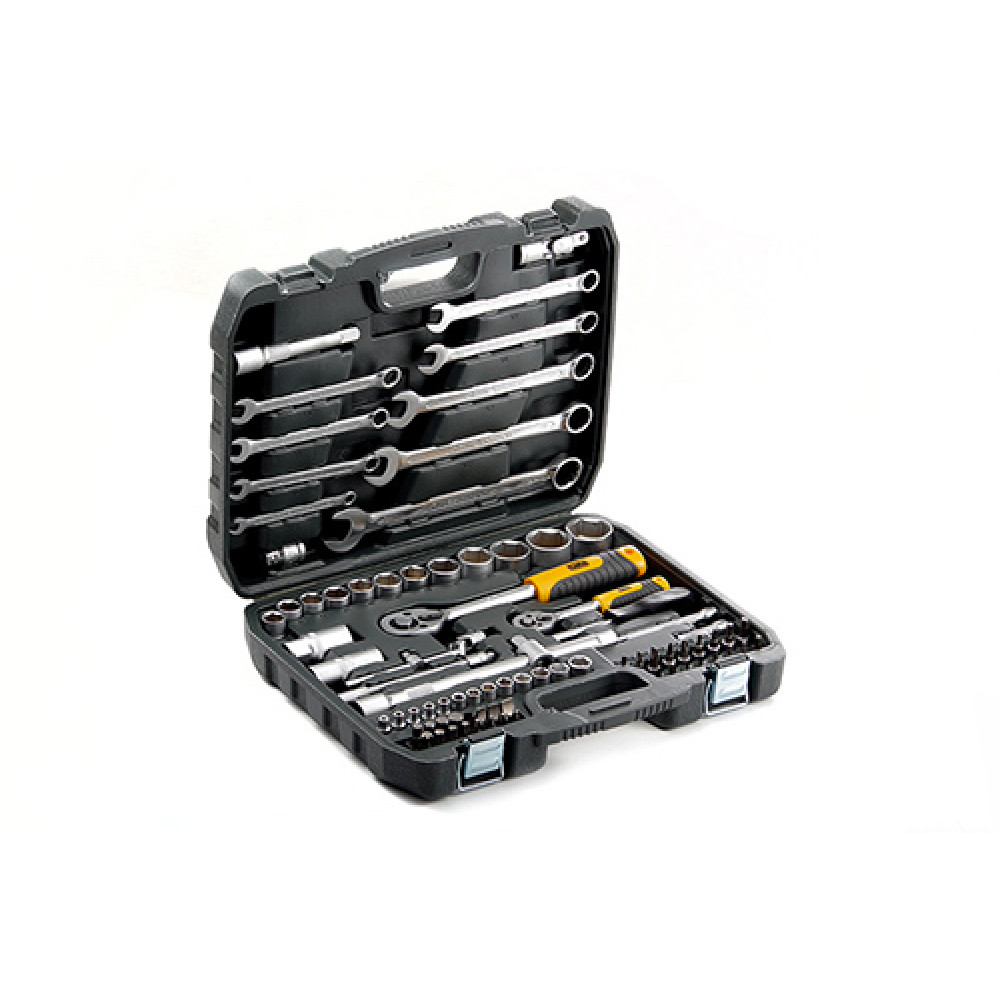 Набір насадок 72Т CrV ¼, ½ 82шт. з гайковими ключами СИЛА