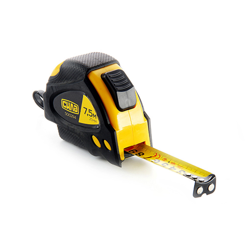 Рулетка обгумована Стандарт «Супермагніт» з автостопом 7,5м х 25мм СИЛА