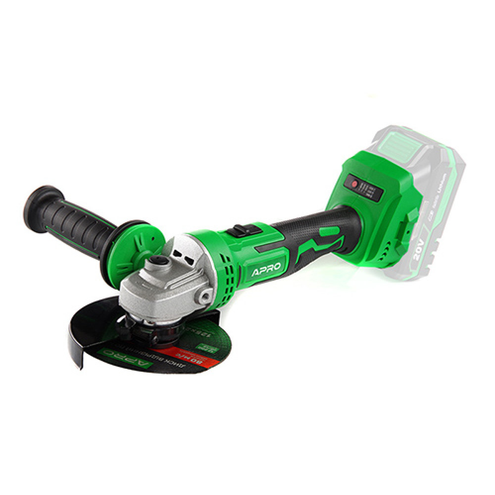 Шліфмашина акумуляторна кутова безщіткова MS 20AGB 20В Ø125мм, без АКБ, без ЗП APRO