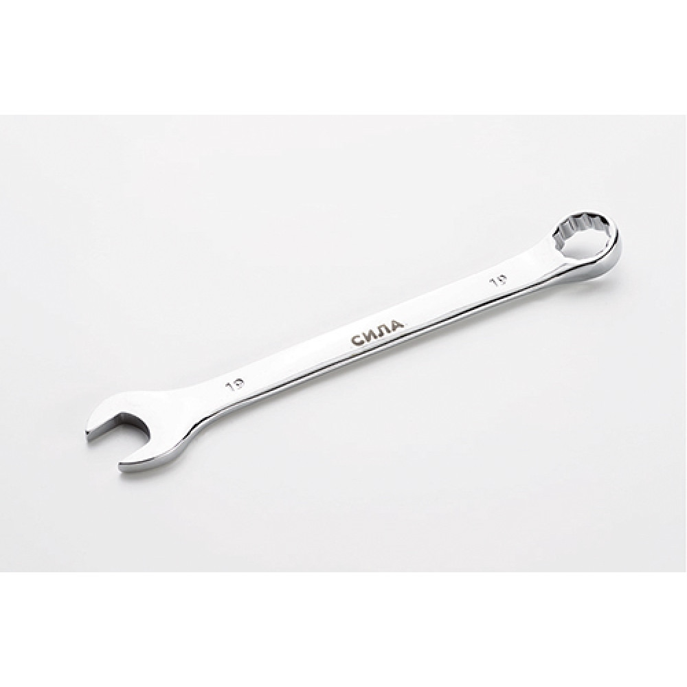 Ключ ріжково-накидний полірований CrV 18мм СИЛА