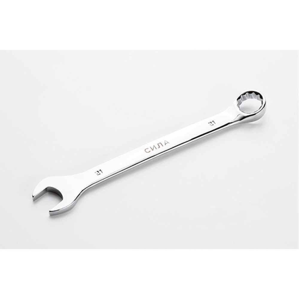 Ключ ріжково-накидний полірований CrV 21мм СИЛА