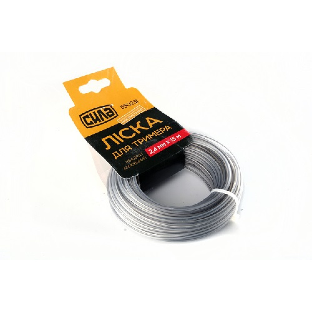 Лiска для тримера 1,6мм квадрат армований 15м СИЛА