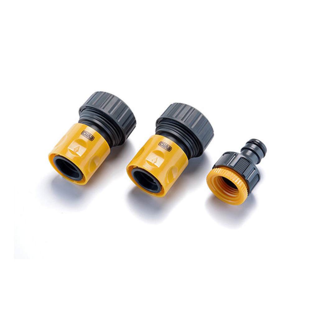 Набір для шланга 3/4: конектор 3/4 аквастоп, конектор 3/4, адаптер 1/2+3/4 СИЛА