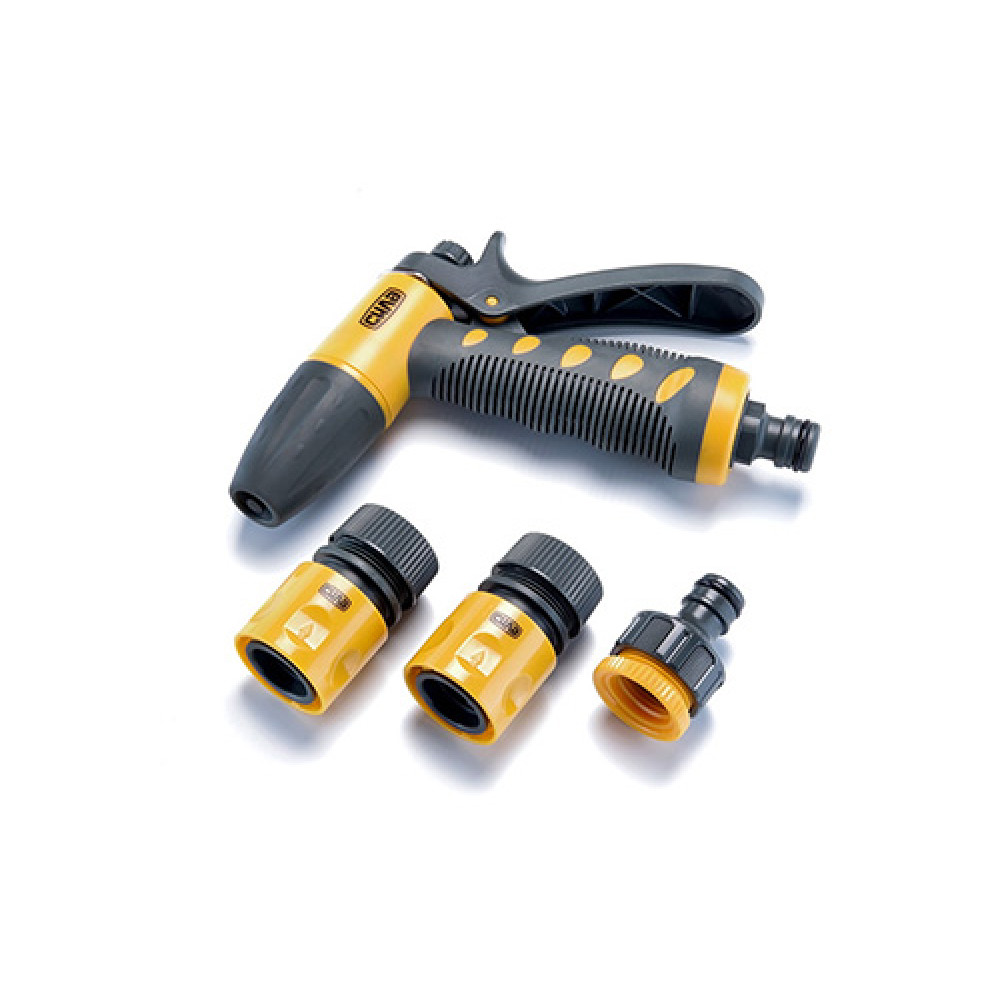 Набір: пістолет-розпилювач, конектори для шланга 1/2: 1/2 аквастоп, 1/2, адаптер 1/2+3/4 СИЛА