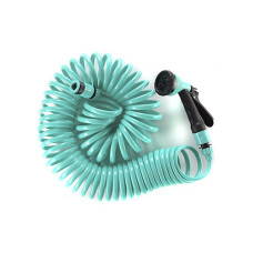 Набір: шланг спіральний 15м+ пістолет-розпилювач 8 режимів СИЛА