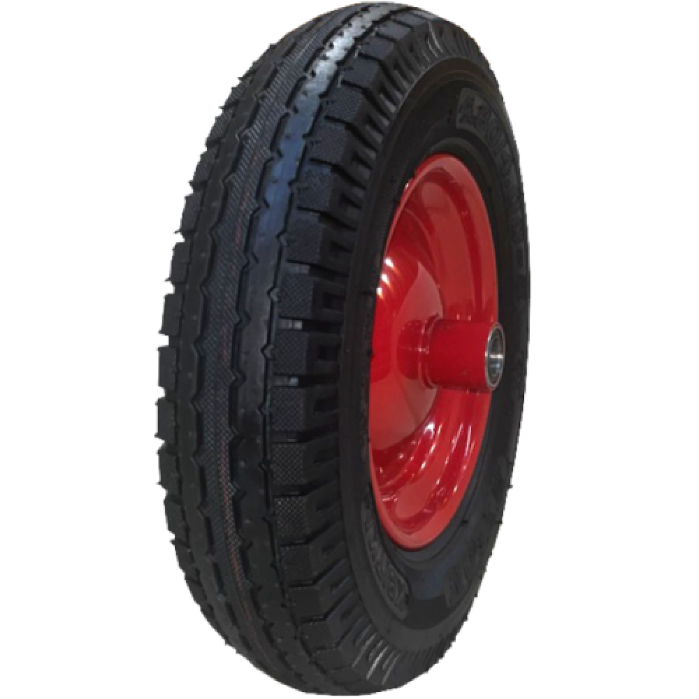 Колесо пневматичне 4х8 без віськи 20мм 4PR Червоний диск, КВІТКА PRO