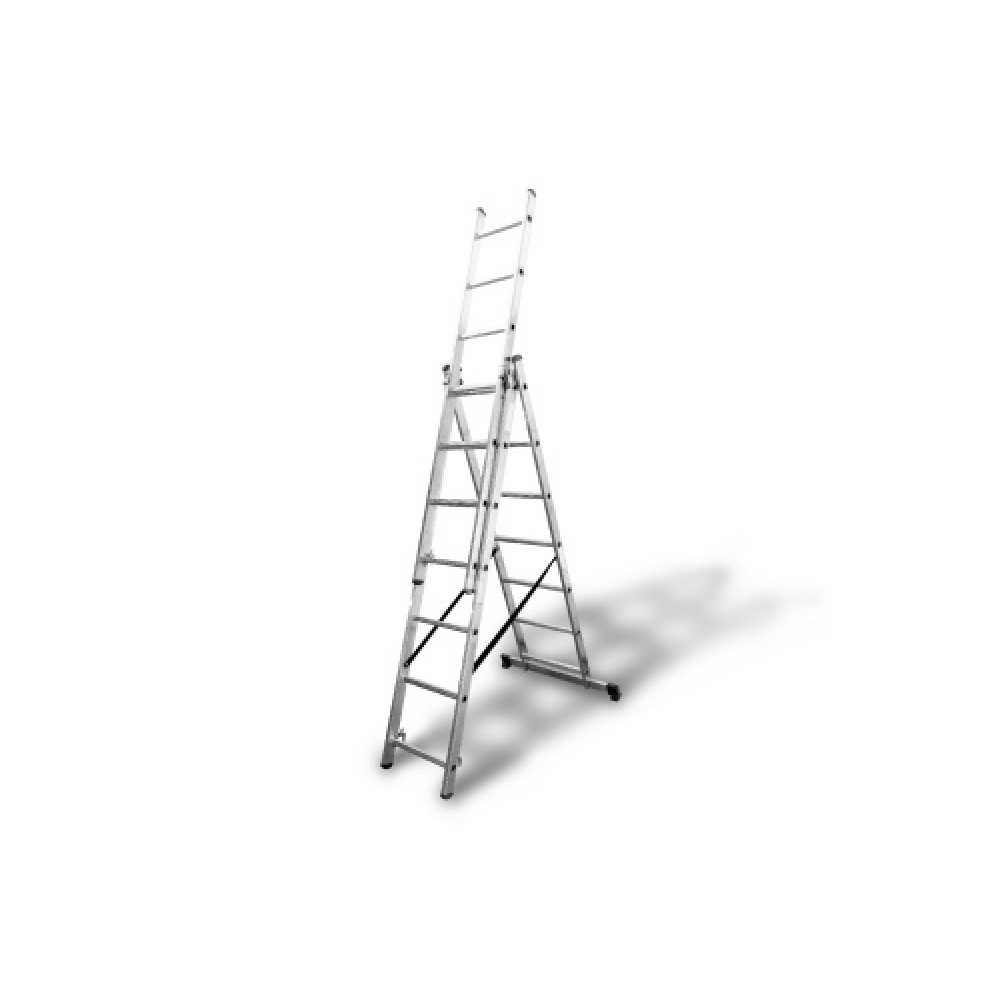 Драбина універсальна 3-секційна алюмінієва 3x8 сходинок APRO