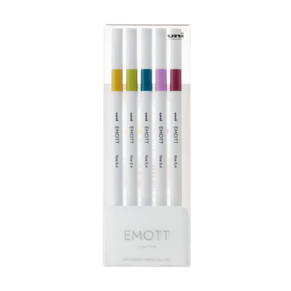 Лайнер UNI набір Emott Retro Color 0.4 мм 5 кольорів (PEM-SY/5C.08RC)