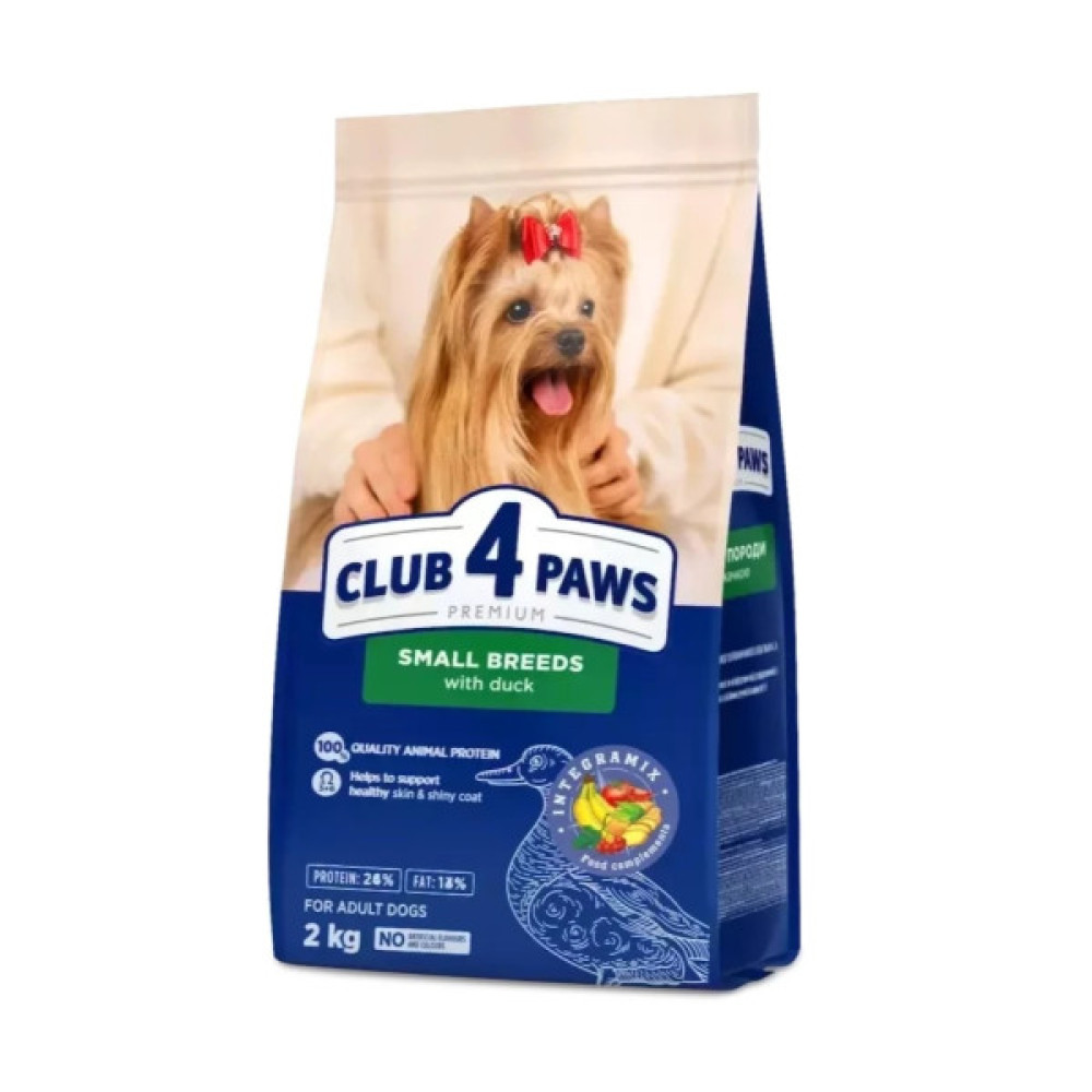 Сухий корм для собак Club 4 Paws Преміум з качкою для малих порід 2 кг (4820269144637)