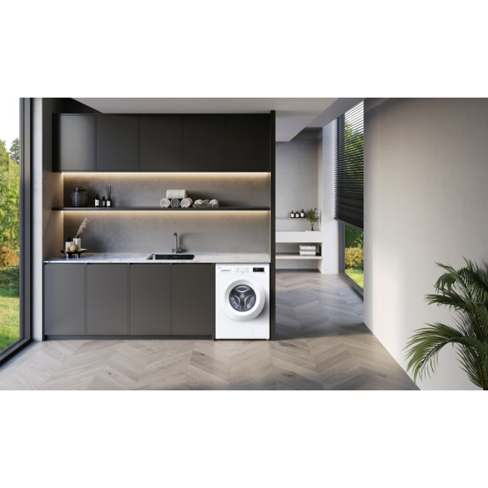 Пральна машина LG фронтальна, 7кг, 1200, A, 44см, дисплей, пара, інвертор, білий
