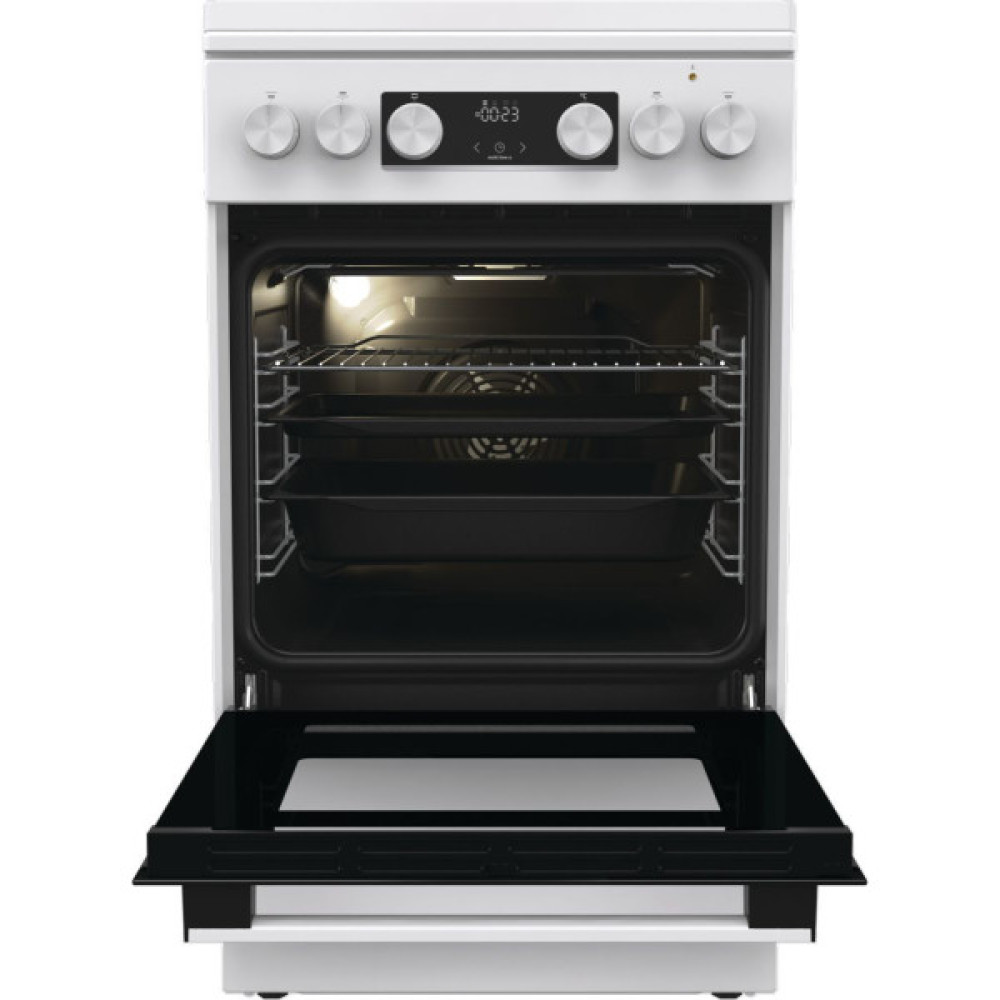 Плита Gorenje комбінована, 70л, 50x60см, IconLed, чавун, з кришкою, білий