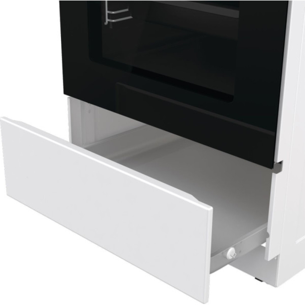 Плита Gorenje комбінована, 70л, 50x60см, IconLed, чавун, з кришкою, білий