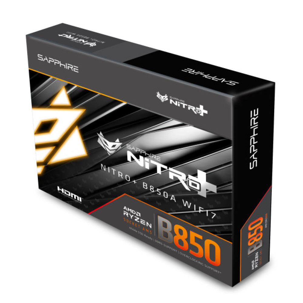 Материнcька плата SAPPHIRE NITRO+ B850A WIFI7 sAM5 B850 4xDDR5 M.2 HDMI DP Wi-Fi BT ATX