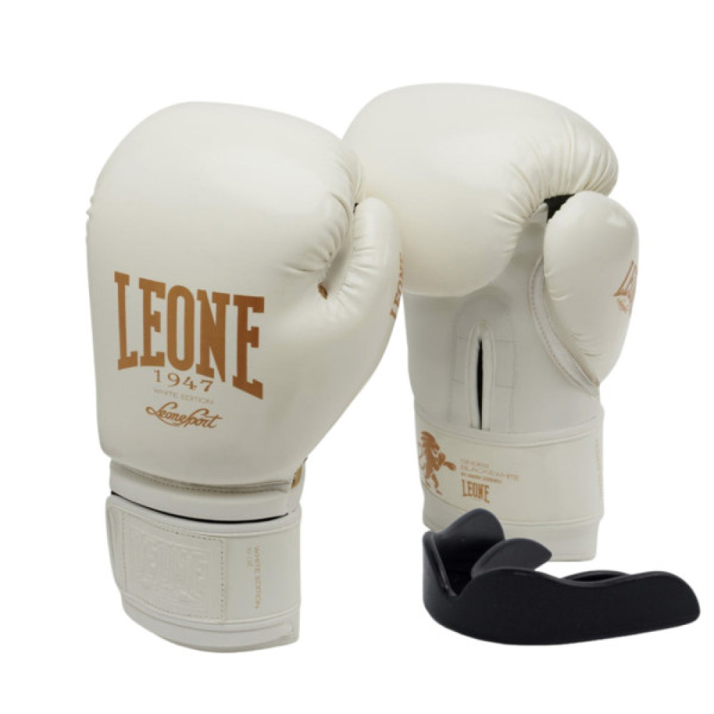 Боксерські рукавички Leone GN059W White/Gold 14 унцій (GN059W_White_14oz)