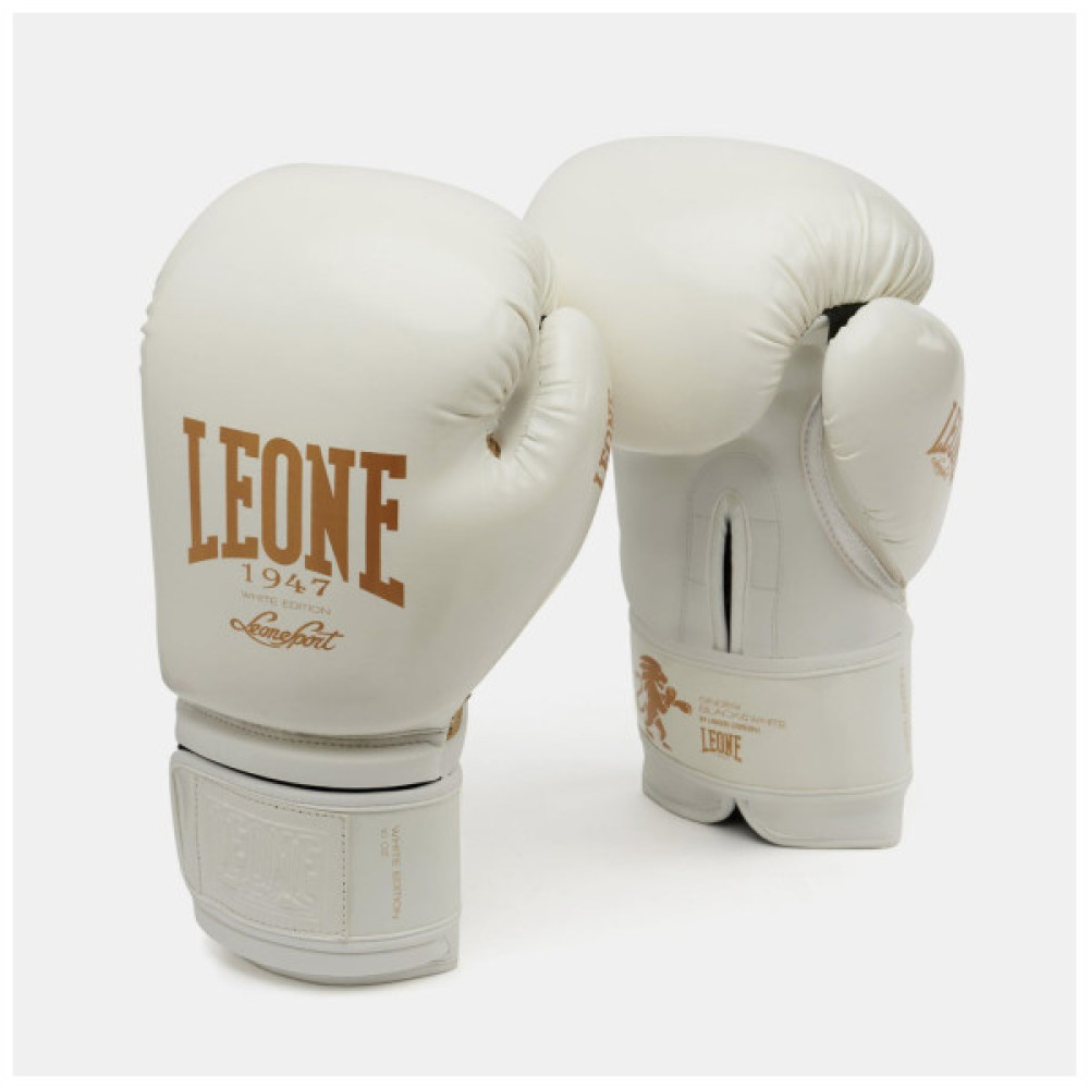 Боксерські рукавички Leone GN059W White/Gold 14 унцій (GN059W_White_14oz)
