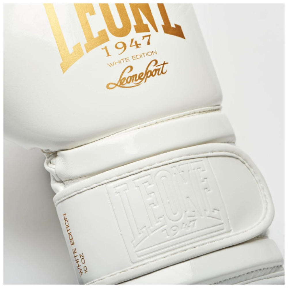 Боксерські рукавички Leone GN059W White/Gold 14 унцій (GN059W_White_14oz)