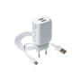 Зарядний пристрій XO 2xUSB + cable USB-C white (XO-L35-TC) Зарядний пристрій XO 2xUSB + cable USB-C white (XO-L35-TC)