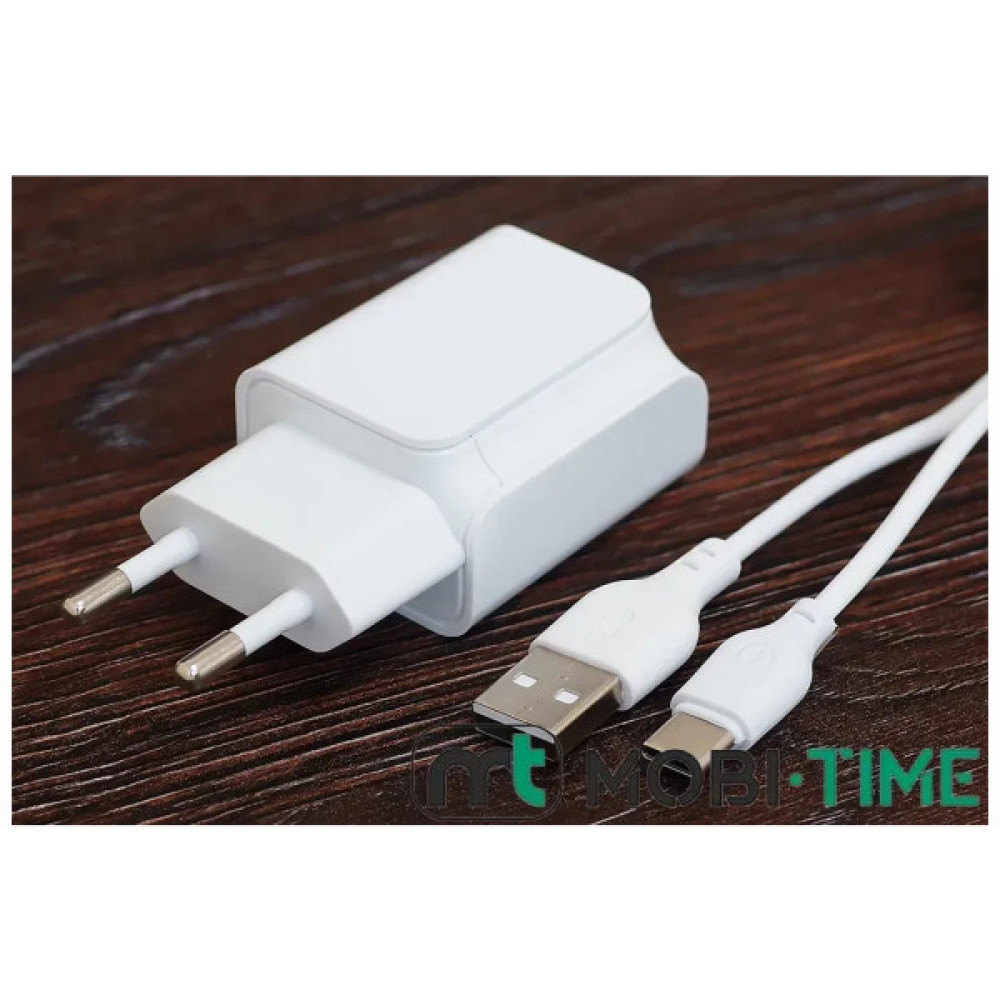 Зарядний пристрій XO 2xUSB + cable USB-C white (XO-L35-TC)