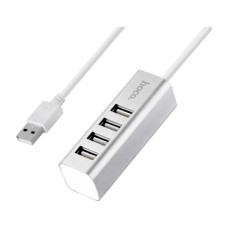 Концентратор HOCO USB 2.0 to 4xUSB Line machine HB1 Silver (6957531038146) Концентратор HOCO USB 2.0 to 4xUSB Line machine HB1 Silver (6957531038146)