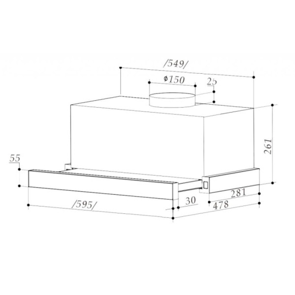 Витяжка кухонна Interline SLIM ULTRA X/S A/60 (SLIMULTRAX/SA/60)