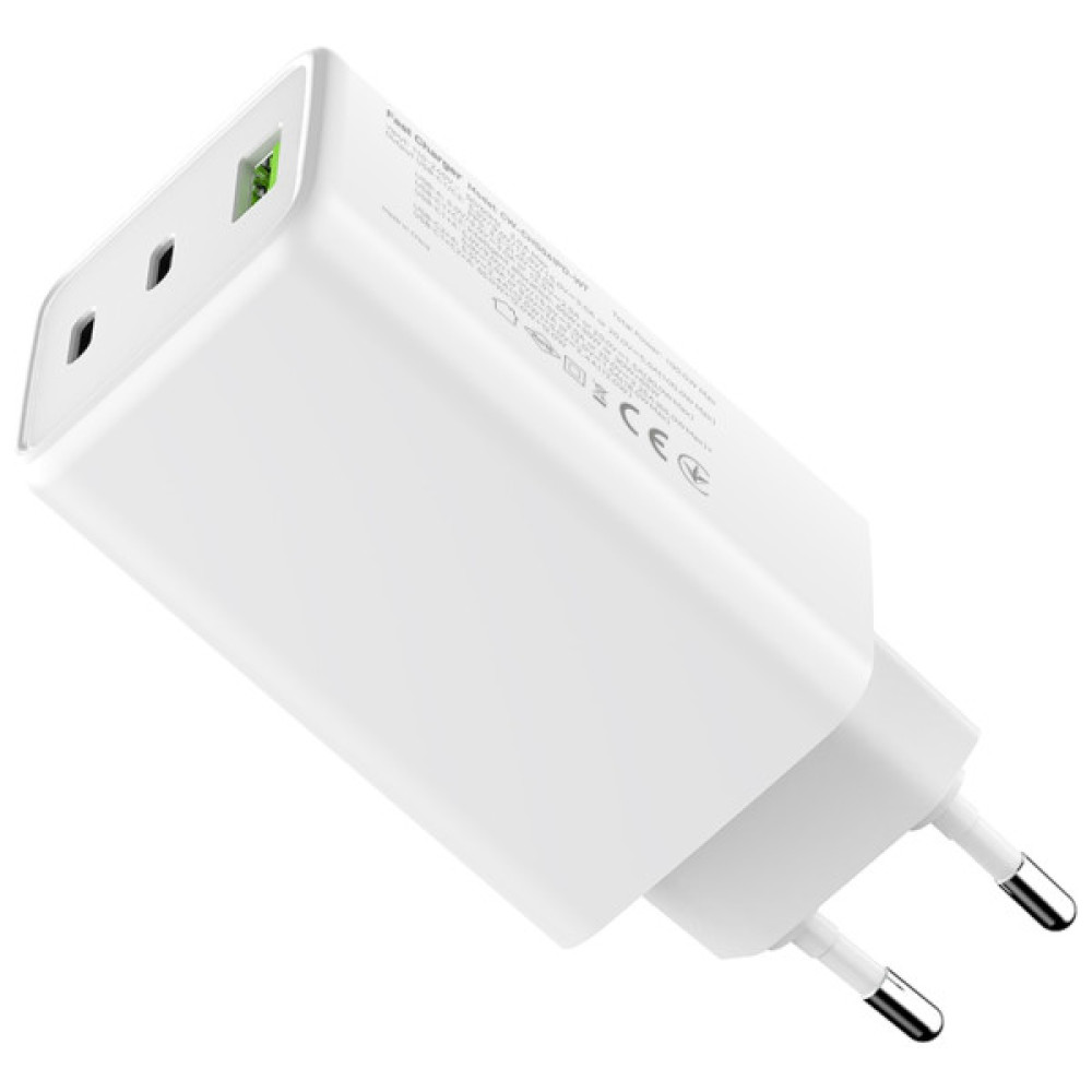 Зарядний пристрій ColorWay C101B GaN Mini 100W PD PPS 2xUSB-C + USB-A white (CW-CHS061PD-WT)