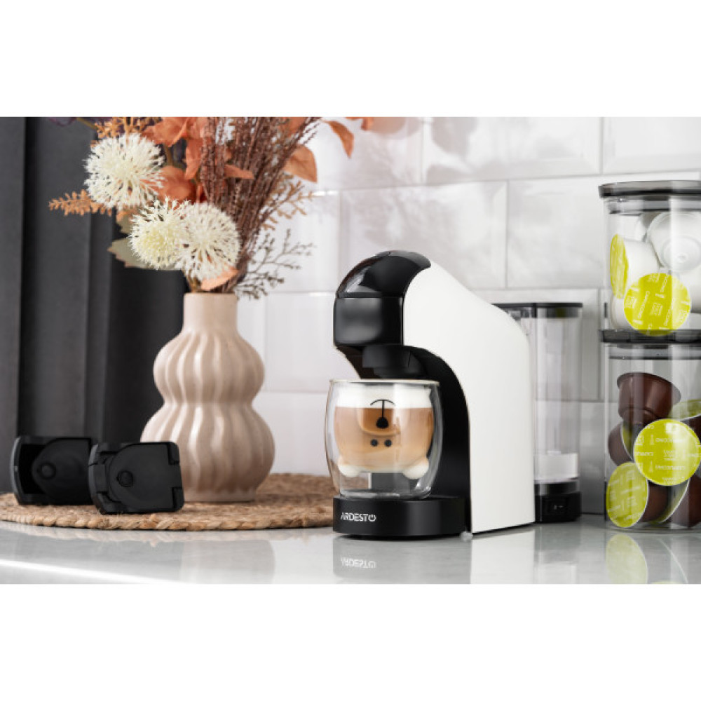 Кавоварка ARDESTO  3в1, 0.9л, капсули Nespresso, Nescafe Dolce Gusto, мелена кава, сенсорне керування, білий
