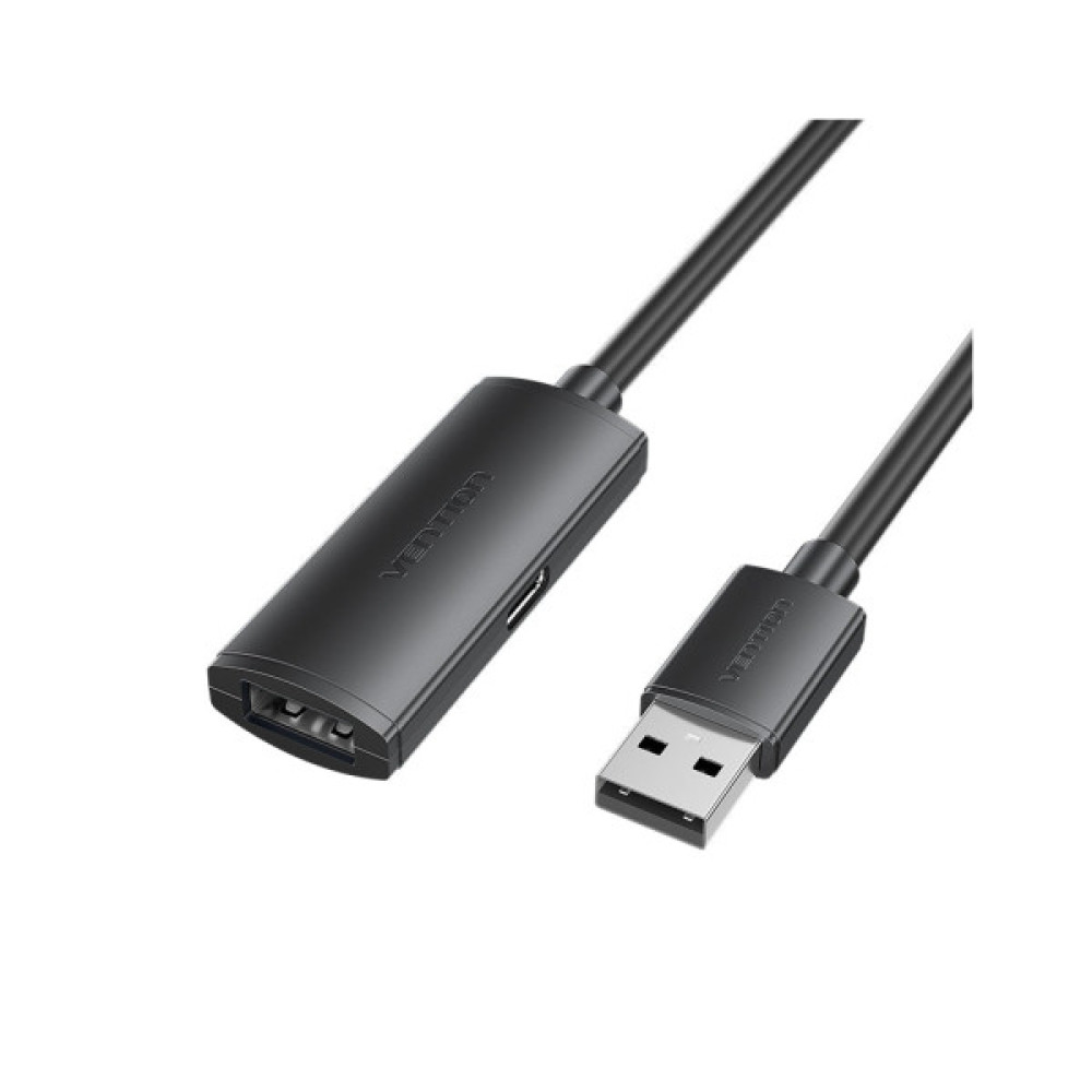 Дата кабель USB 2.0 AM/AF 5.0m Active black Vention (CBKBJ)