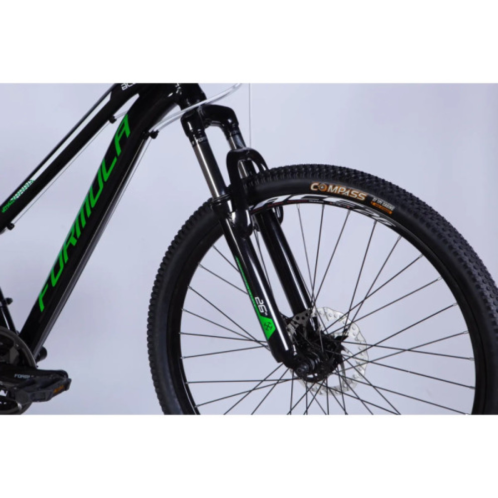 Велосипед Formula 26" BLACKWOOD DD FR рама-13" AL 2026 чорний з зеленим (OPS-FR-26-801)