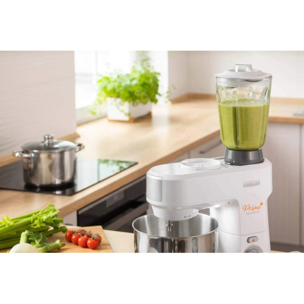 Кухонна машина Sencor 1000Вт, чаша-метал, корпус-пластик, насадок-12, білий