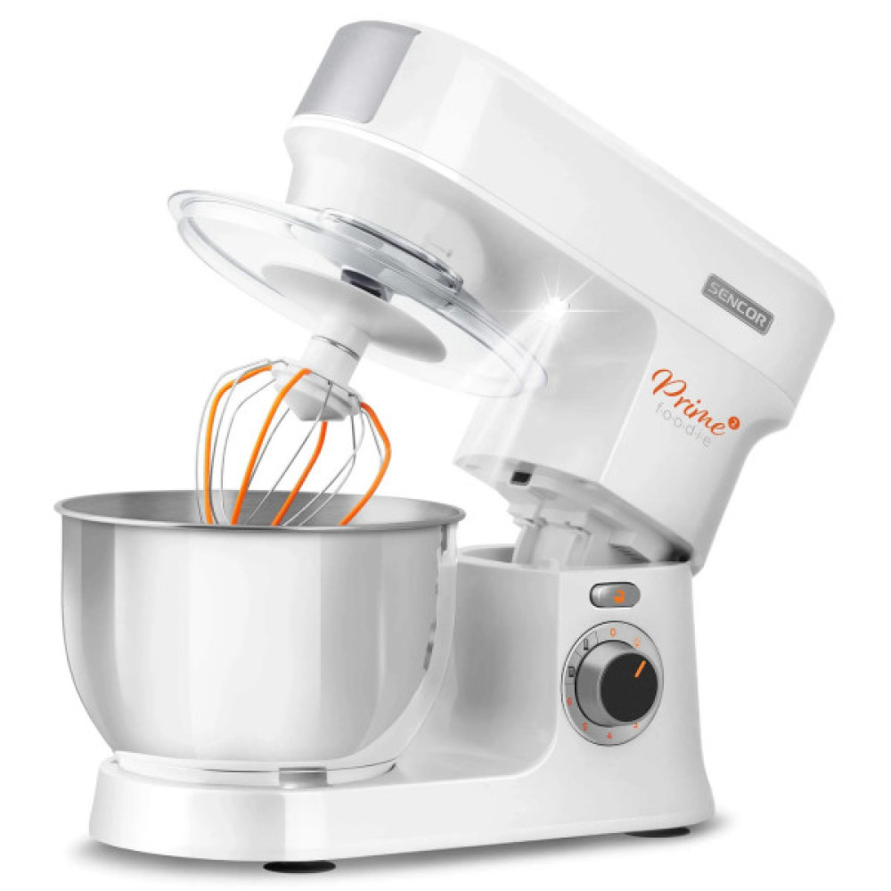 Кухонна машина Sencor 1000Вт, чаша-метал, корпус-пластик, насадок-12, білий