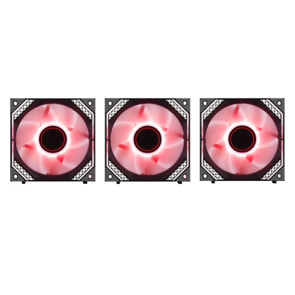 Корпусні вентилятори 2E GAMING Air Cool Magic Mirror ACF120MB-ARGB, 3x120мм, 2000rpm, 4pin PWM +5VARGB, 20.5dBa, чорний