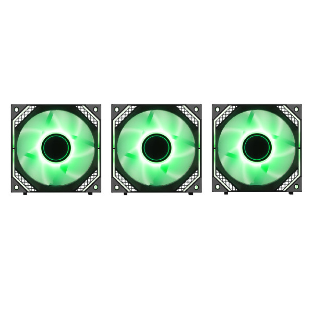 Корпусні вентилятори 2E GAMING Air Cool Magic Mirror ACF120MB-ARGB, 3x120мм, 2000rpm, 4pin PWM +5VARGB, 20.5dBa, чорний