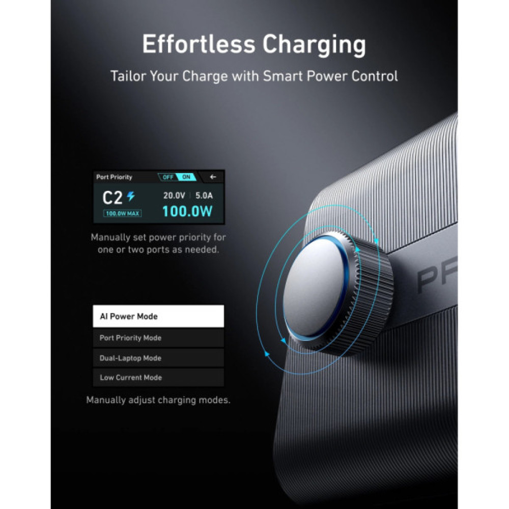 Зарядний пристрій Anker 4xUSB-C PD250W + 2xUSB GaNPrime black (A2345341)