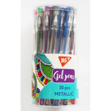 Ручка гелева Yes Metallic 15 кольорів (420428)