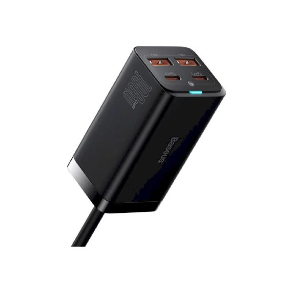 Зарядний пристрій Baseus 2xUSB-C 100W + 2xUSB GaN black (CCGP000101)