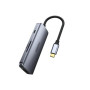 Концентратор Choetech USB-C 7-in-1 3хUSB 3.0+USB-C PD100W+HDMI 4K 30HZ+SD/TF USB3.1 (HUB-M19-GY) Концентратор Choetech USB-C 7-in-1 3хUSB 3.0+USB-C PD100W+HDMI 4K 30HZ+SD/TF USB3.1 (HUB-M19-GY)