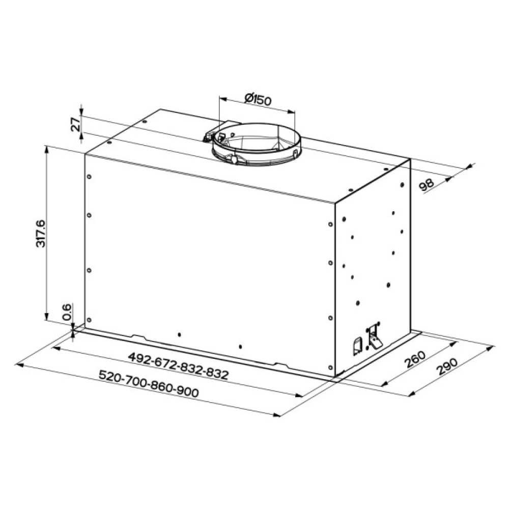Витяжка кухонна Faber Inka Lux Premium Bk Matt A70 Kl (305.0658.609)