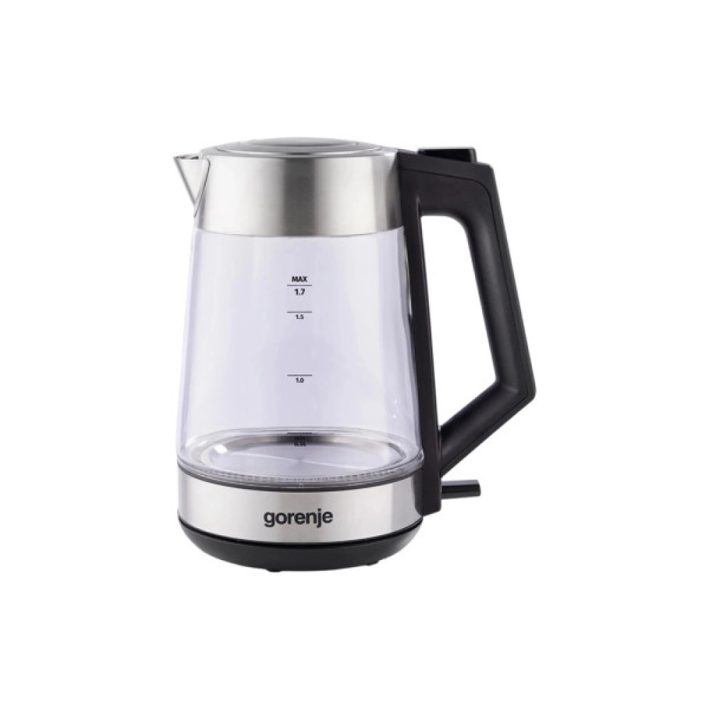 Електрочайник Gorenje 1.7л, 2,200 Вт, strix контроль, скло, нерж (K17OGS)