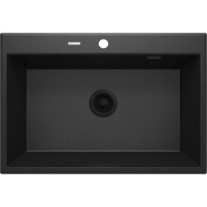 Мийка кухонна Deante Eridan, граніт, прямокутна, без крила, 700х520х210мм, чаша - 1, врізна, металічний графіт