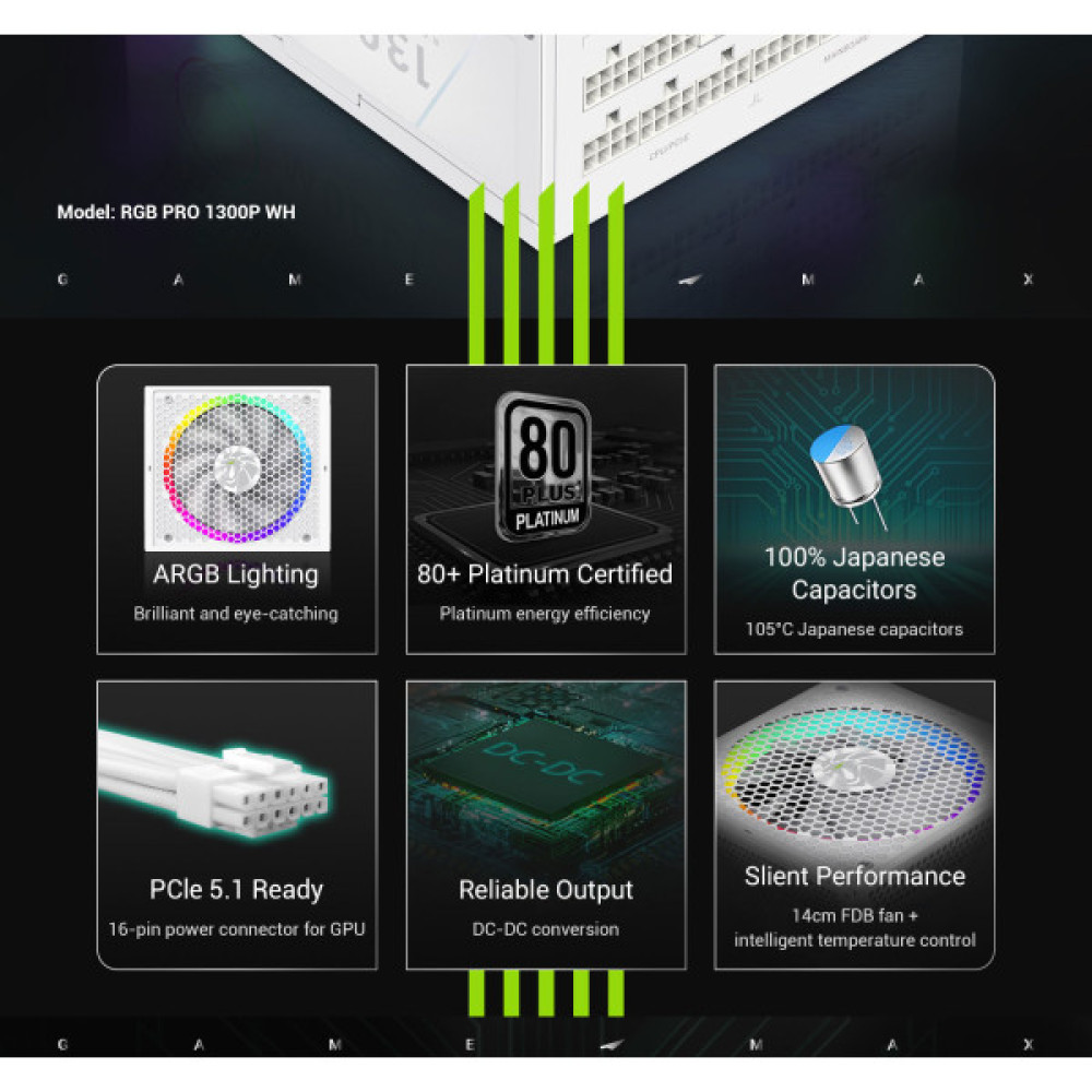 GAMEMAX RGB PRO 1300P WH