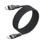 Дата кабель USB-C to USB-C 1.2m 60W 3A nylon black Acefast (6974316280217)