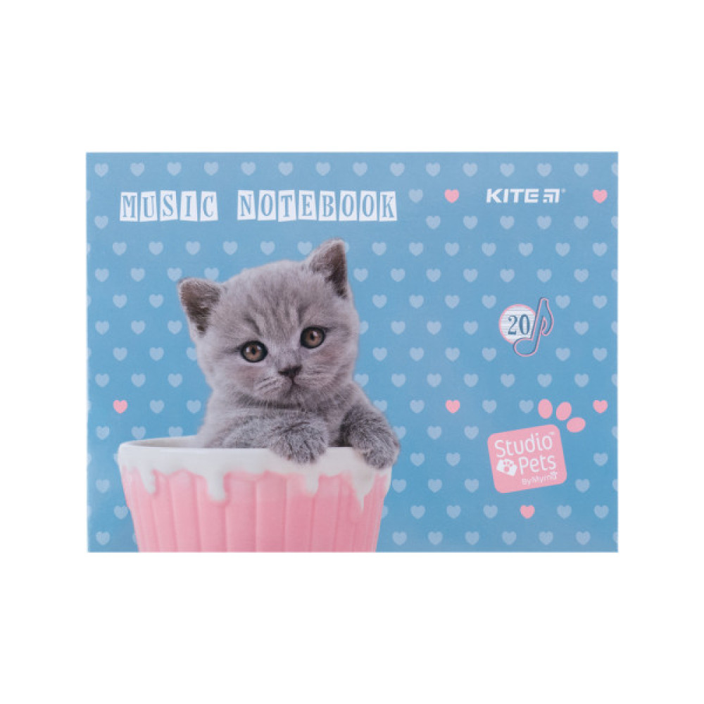 Зошит Kite для нот Studio Pets А5, 20 аркушів (SP24-405)
