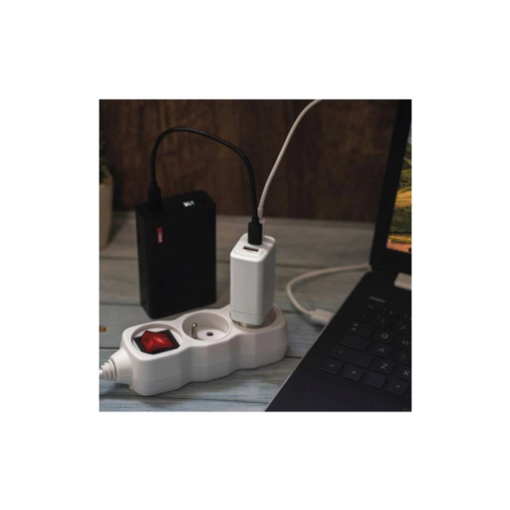 Зарядний пристрій EMOS V05G65 1xUSB-A + 2xUSB-C PD65W GaN (V05G65)