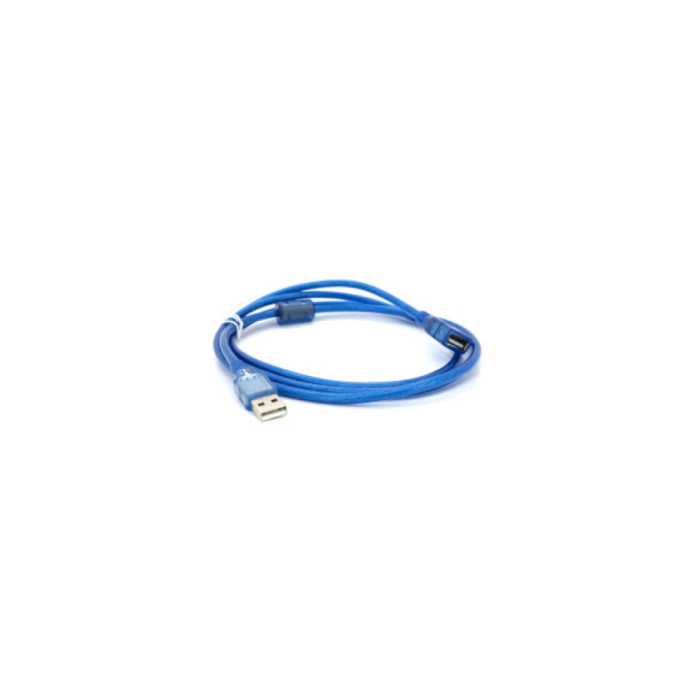 Дата кабель USB 2.0 AM/AF 1.5m ferrite transparent blue Voltronic (YT-AM/AF-1.5TBL)