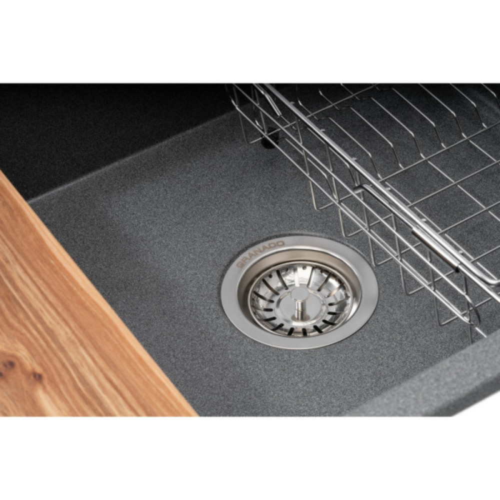 Мийка кухонна GRANADO Optimal Artes grafito (+ змішувач Badalona LUX inox + дозатор Redondo inox + коши (ksg1209)