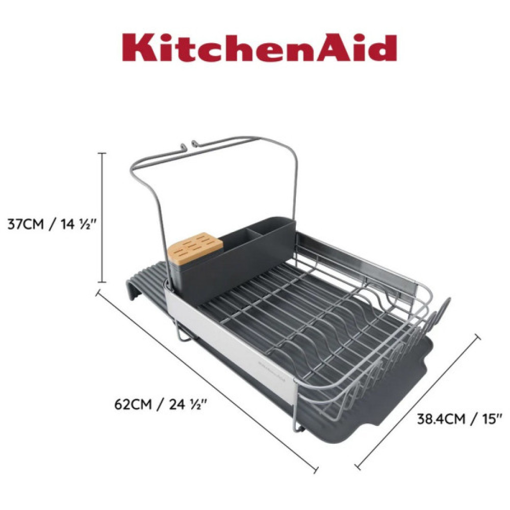 Сушарка для посуду KitchenAid Sinkware 61,5 x 38,5 x 37,5 см сірий (KEG896BXCGA)