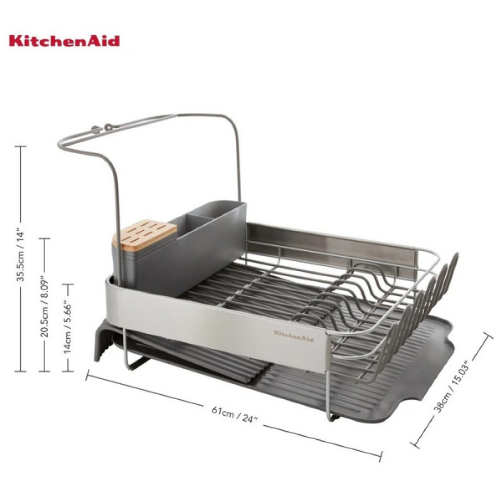 Сушарка для посуду KitchenAid Sinkware 61,5 x 38,5 x 37,5 см сірий (KEG896BXCGA)